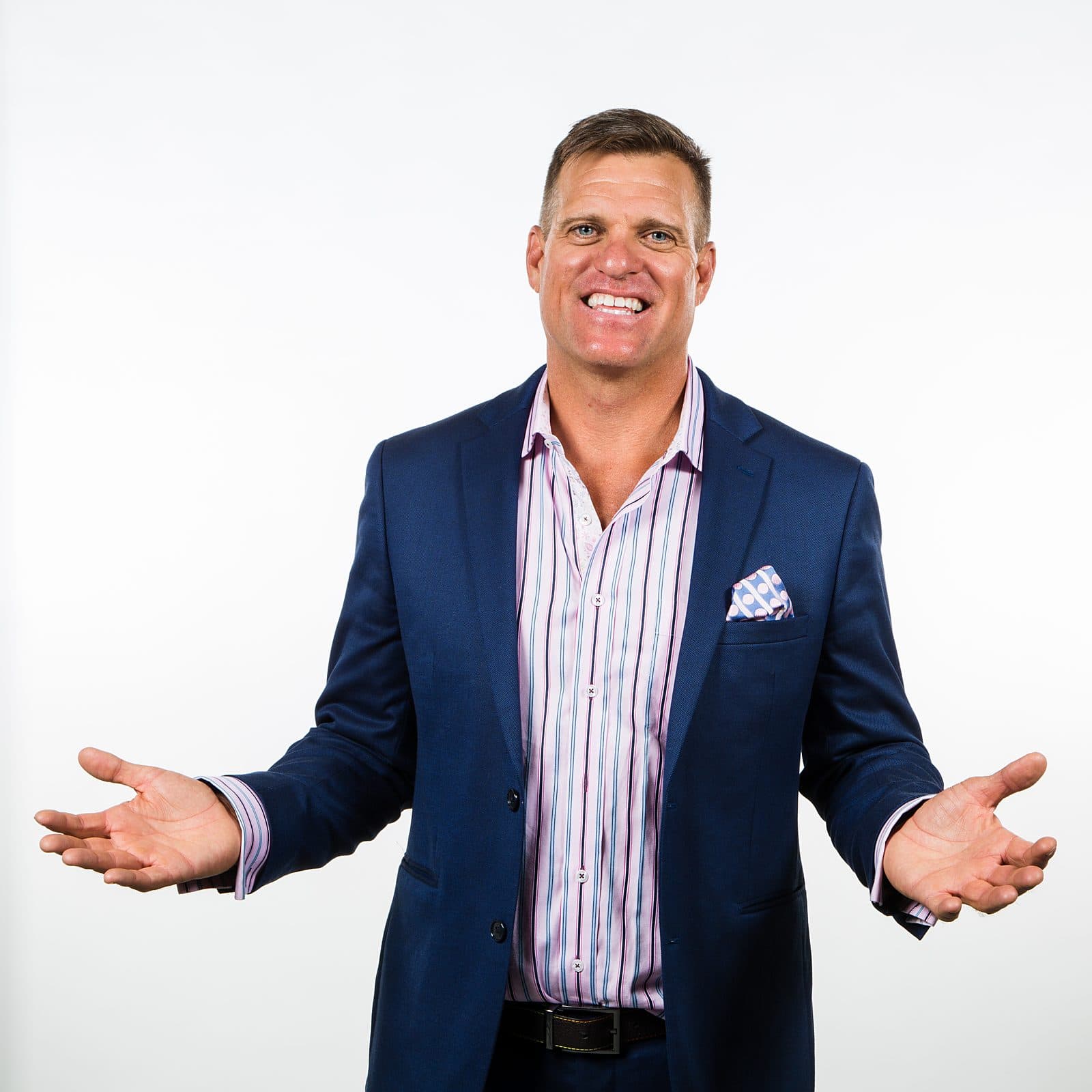Dave VanHoose with arms open wide, welcoming you to the table